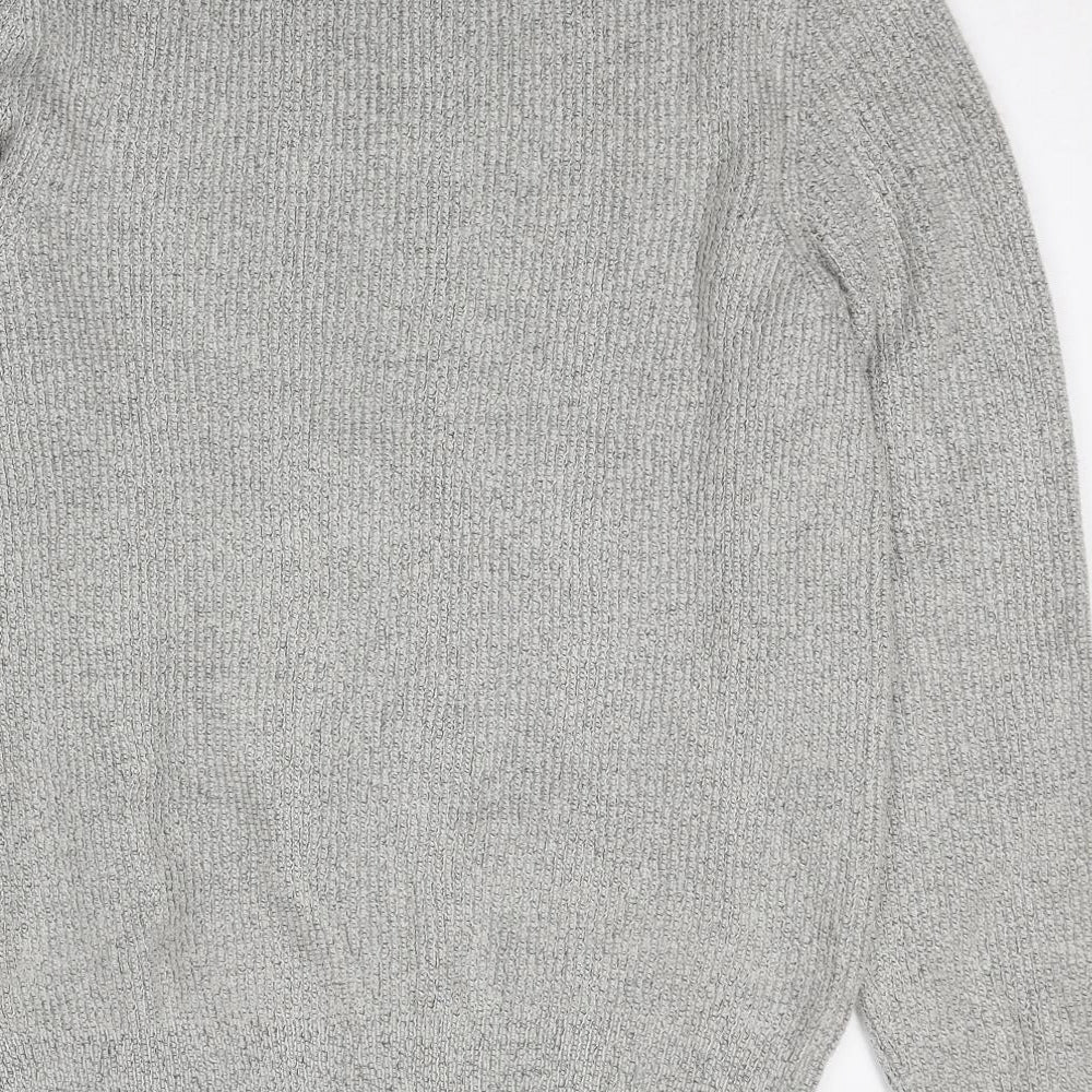 Marks and Spencer Mens Grey Crew Neck Polyamide Pullover Jumper Size M Long Sleeve