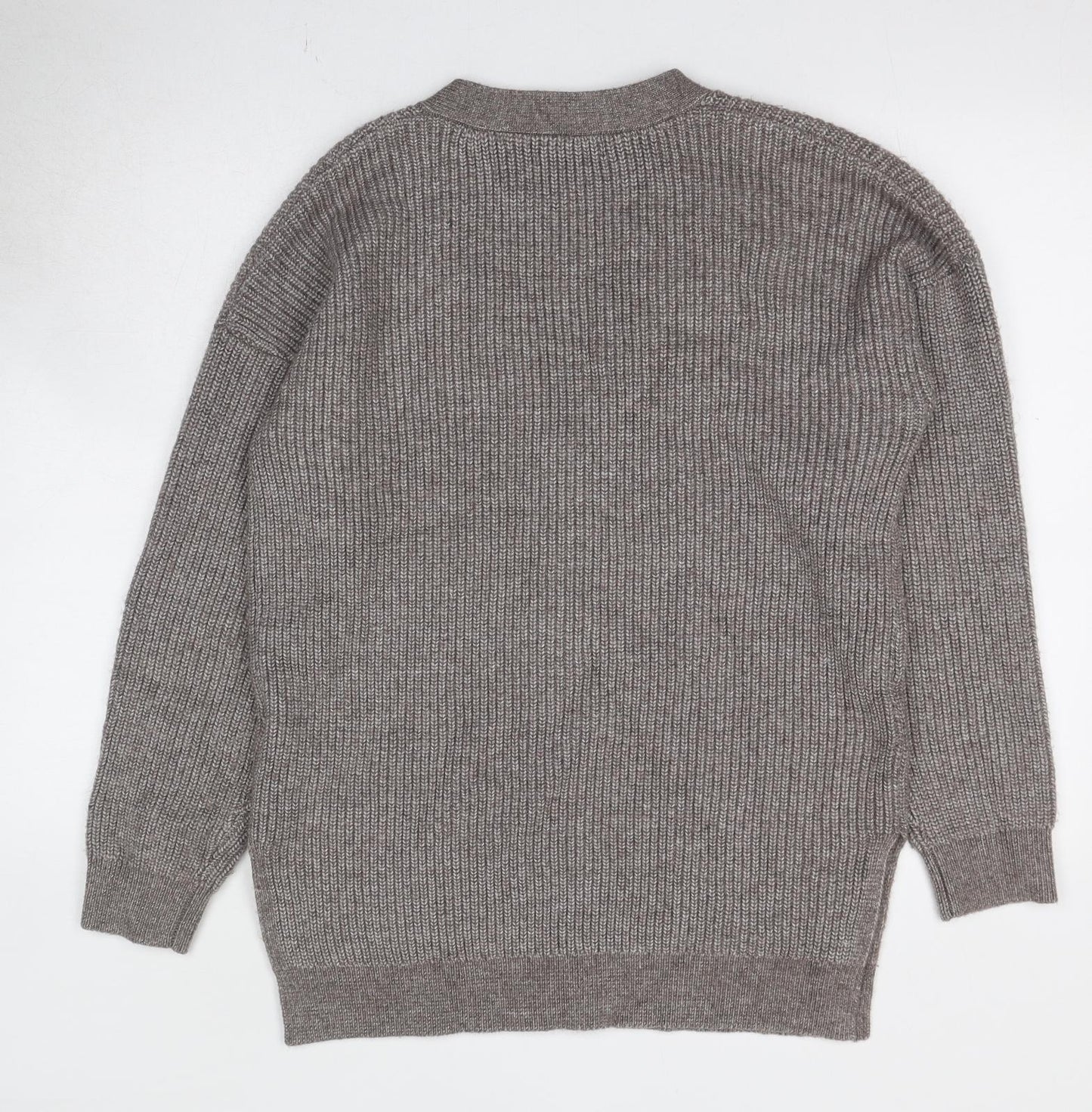 Marks and Spencer Womens Beige V-Neck Polyester Cardigan Jumper Size M