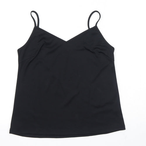 Marks and Spencer Womens Black Polyester Camisole Tank Size 8 V-Neck
