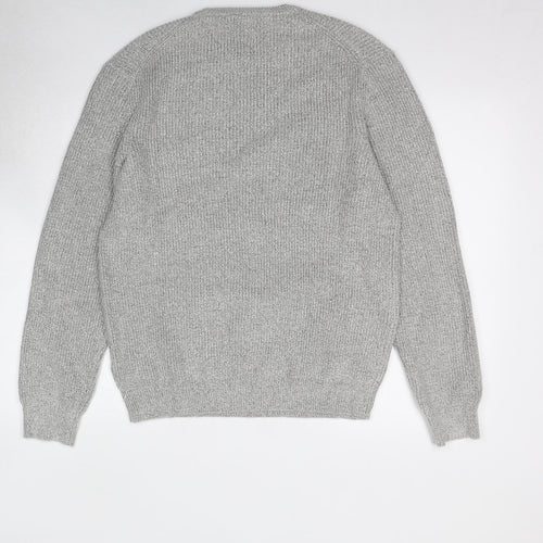 Marks and Spencer Mens Grey Crew Neck Polyamide Pullover Jumper Size M Long Sleeve