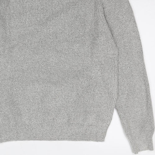 Marks and Spencer Mens Grey Crew Neck Polyamide Pullover Jumper Size M Long Sleeve