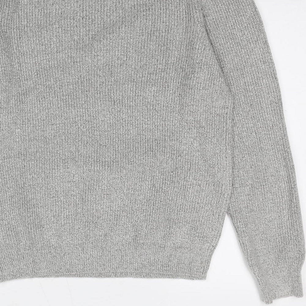Marks and Spencer Mens Grey Crew Neck Polyamide Pullover Jumper Size M Long Sleeve