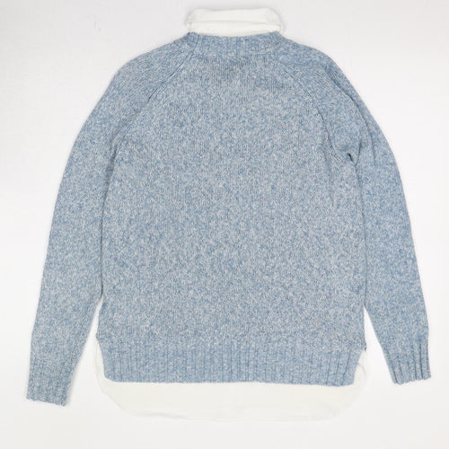 Ralph Lauren Womens Blue Collared Cotton Pullover Jumper Size S - Shirt Insert