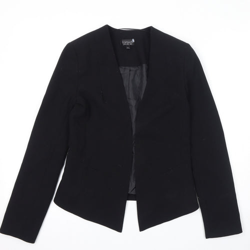 Topshop Womens Black Polyester Jacket Blazer Size 6