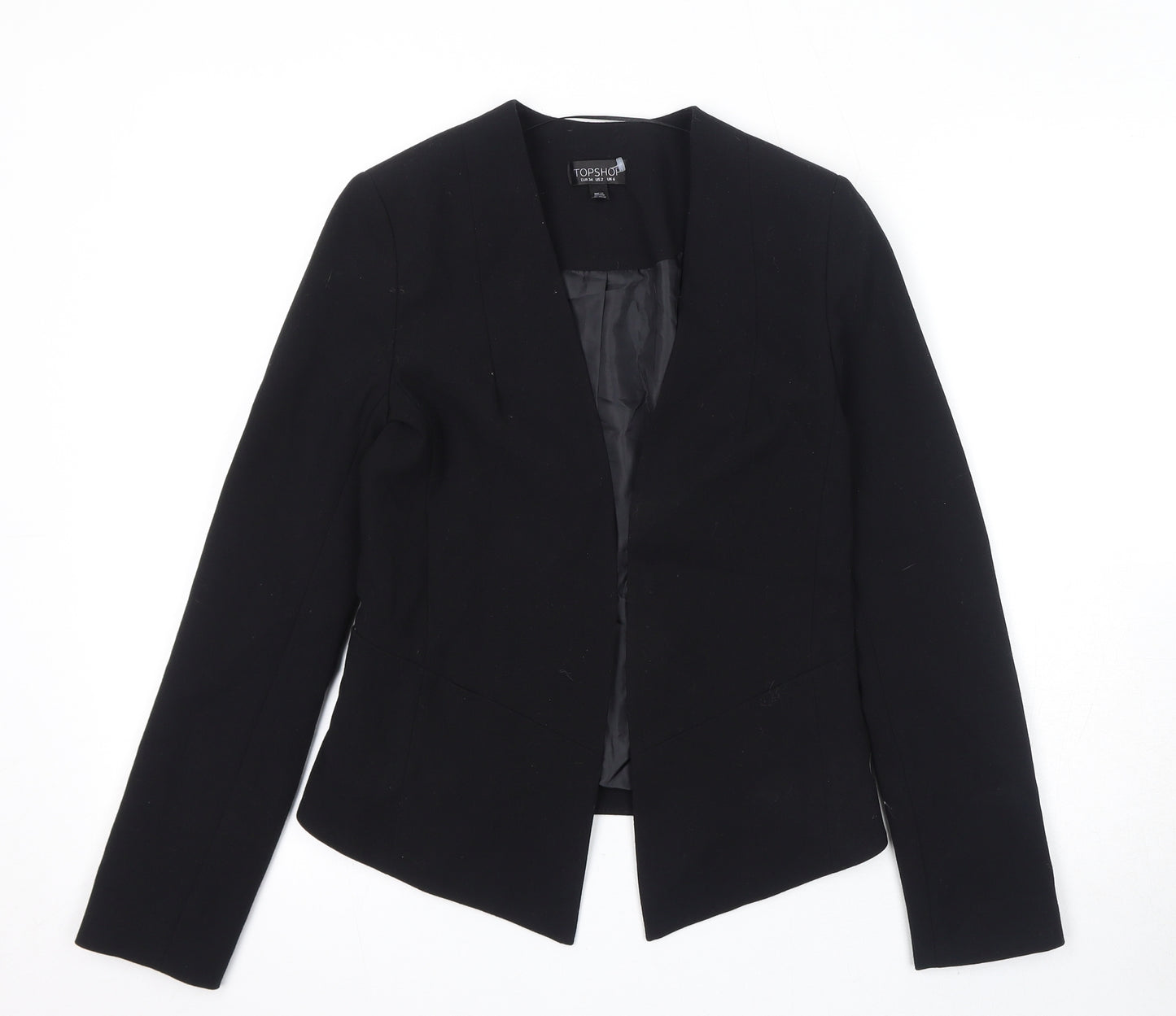 Topshop Womens Black Polyester Jacket Blazer Size 6