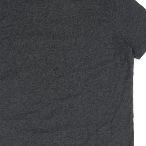 Marks and Spencer Mens Grey Cotton Polo Size XL Collared Button