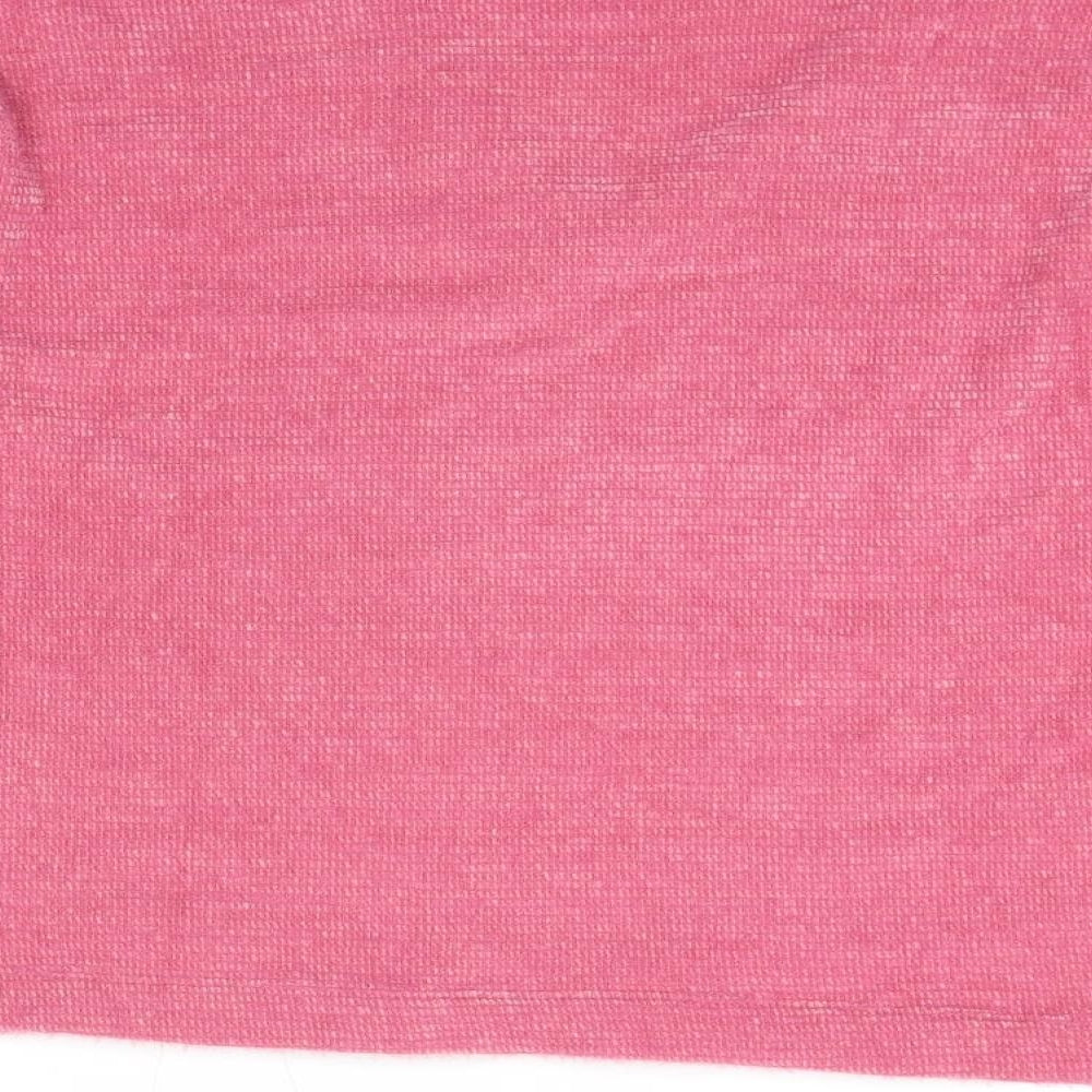 Marks and Spencer Womens Pink V-Neck Polyester Pullover Jumper Size L