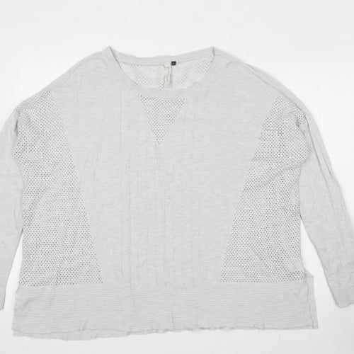 Maison De Nimes Womens Grey Round Neck Viscose Pullover Jumper Size L