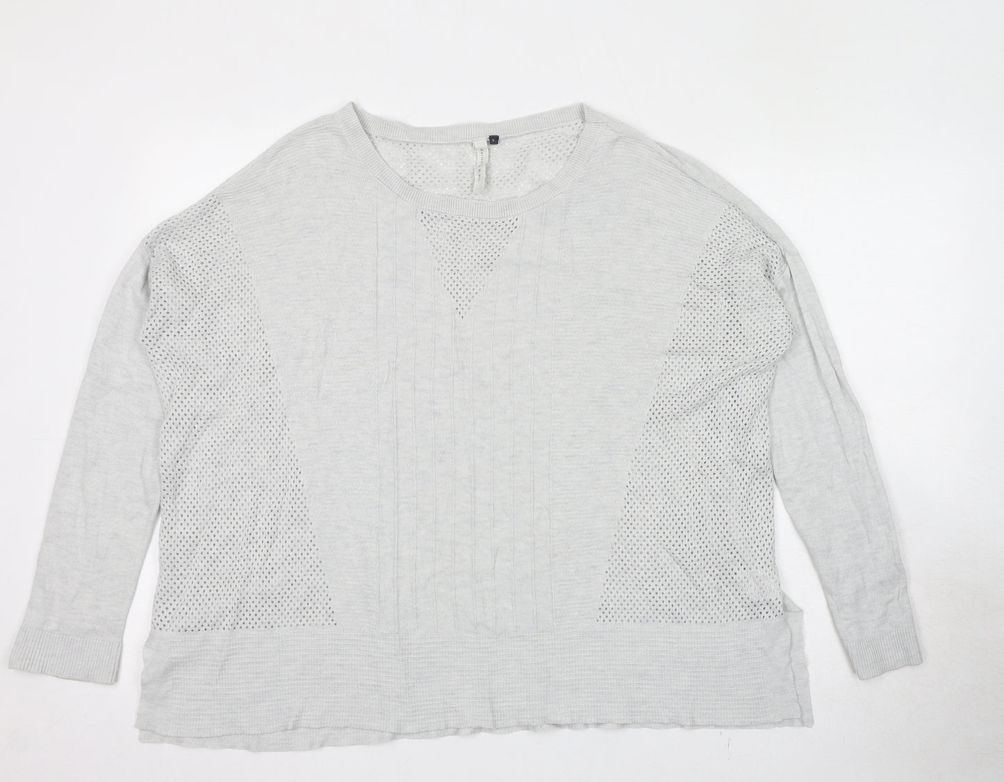 Maison De Nimes Womens Grey Round Neck Viscose Pullover Jumper Size L