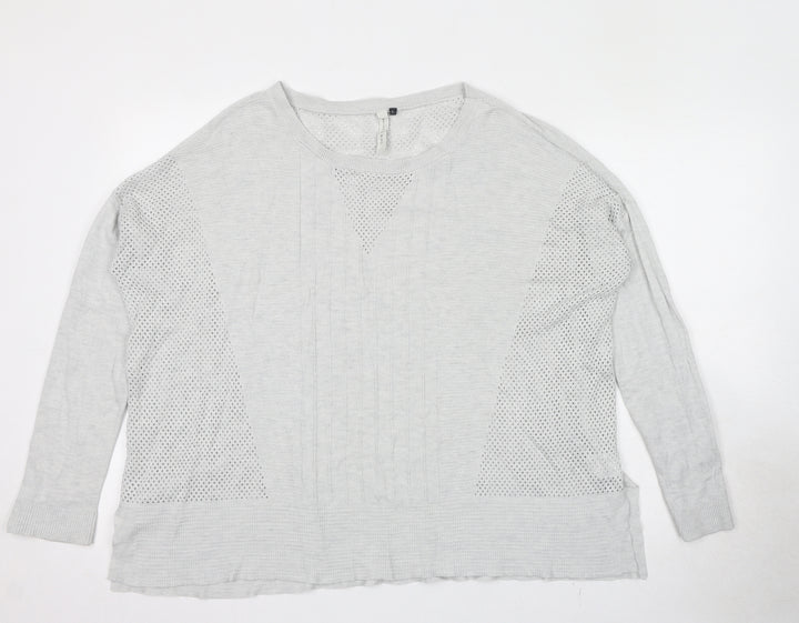 Maison De Nimes Womens Grey Round Neck Viscose Pullover Jumper Size L