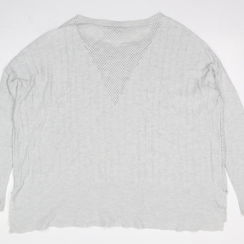 Maison De Nimes Womens Grey Round Neck Viscose Pullover Jumper Size L