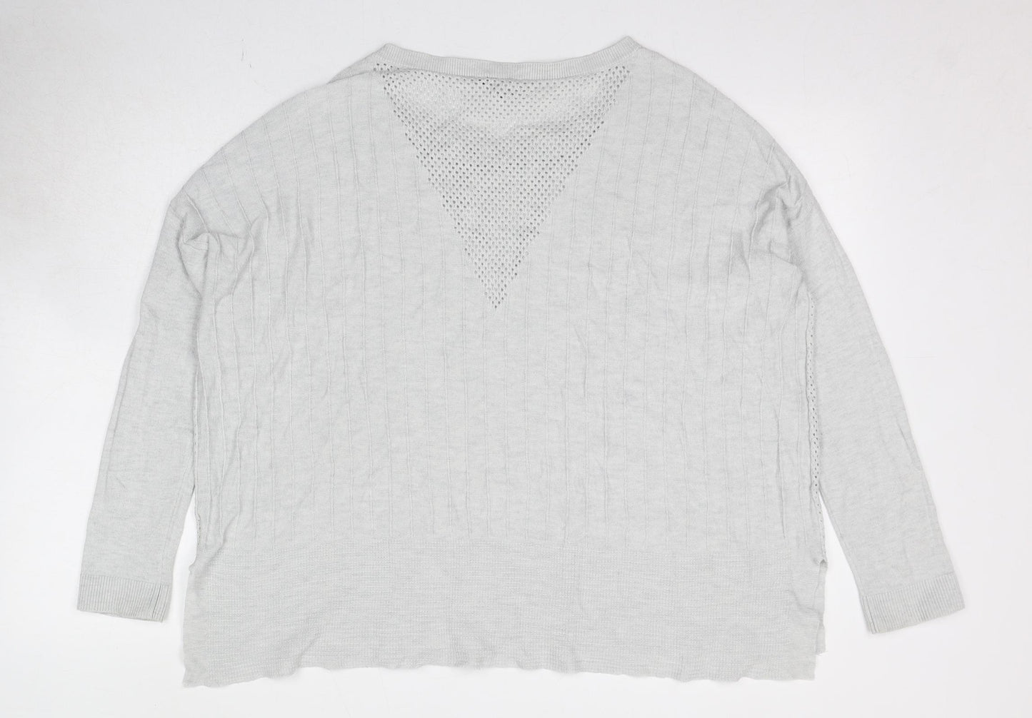 Maison De Nimes Womens Grey Round Neck Viscose Pullover Jumper Size L