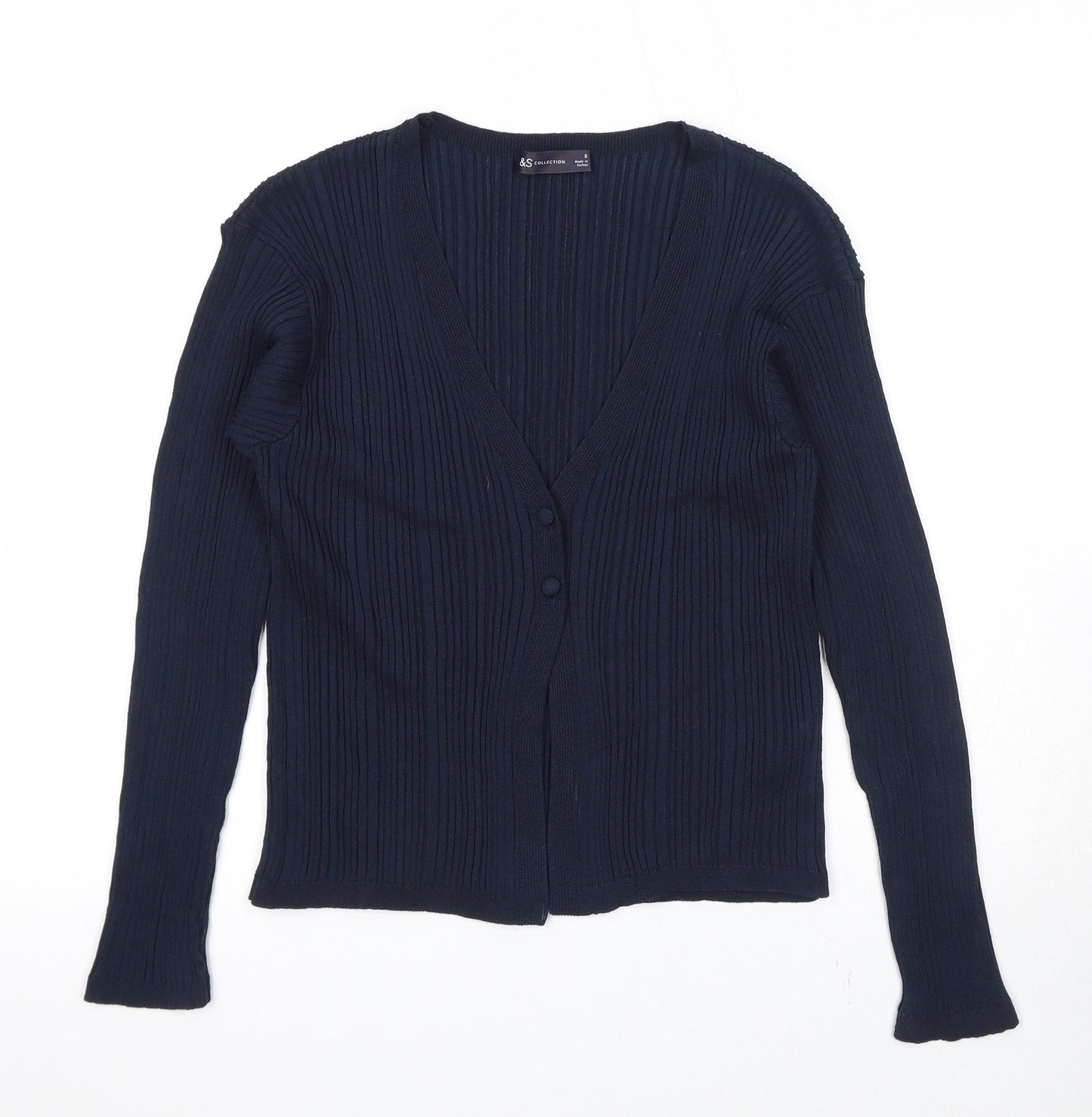Marks and Spencer Womens Blue V-Neck Viscose Cardigan Jumper Size 10