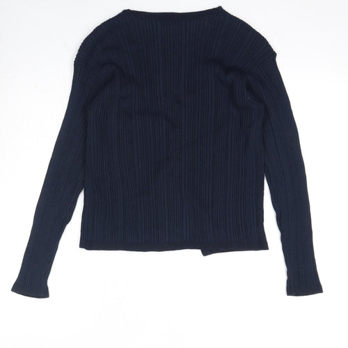 Marks and Spencer Womens Blue V-Neck Viscose Cardigan Jumper Size 10