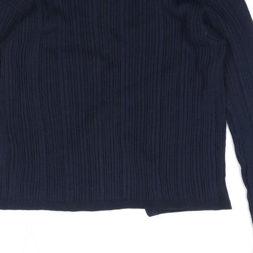 Marks and Spencer Womens Blue V-Neck Viscose Cardigan Jumper Size 10