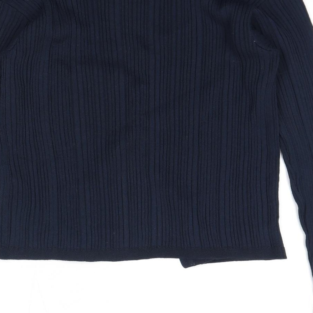 Marks and Spencer Womens Blue V-Neck Viscose Cardigan Jumper Size 10