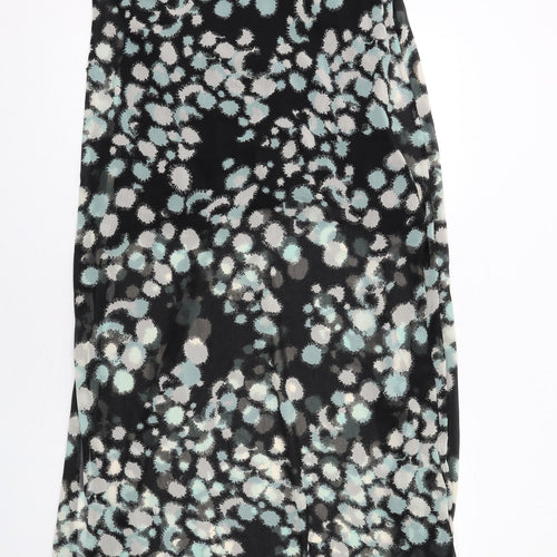 French Connection Womens Black Geometric Polyester Maxi Size M Round Neck Pullover