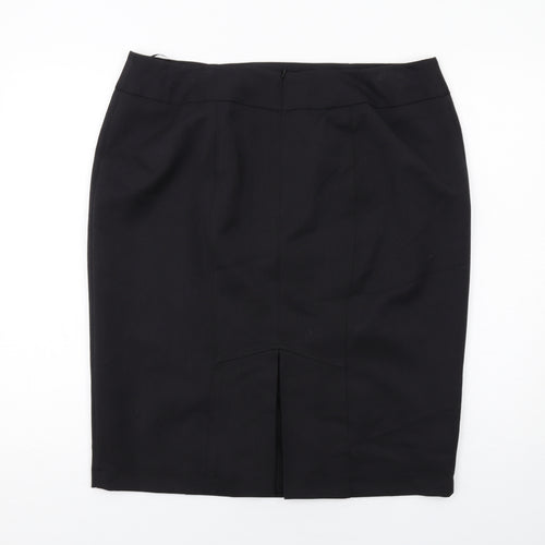 Bonmarché Womens Black Polyester Straight & Pencil Skirt Size 18 Zip
