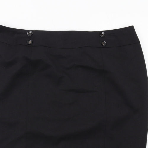 Bonmarché Womens Black Polyester Straight & Pencil Skirt Size 18 Zip