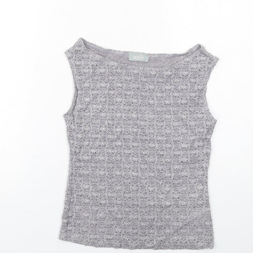 Wallis Womens Grey Polyamide Basic Tank Size 12 Boat Neck
