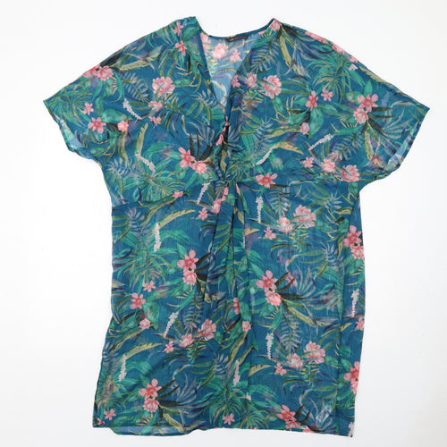 Marks and Spencer Womens Multicoloured Floral Polyester Cover Up Size XL Pullover - Tie Front