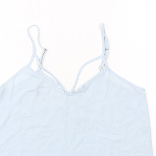 River Island Womens Blue Polyester Camisole Tank Size 6 V-Neck