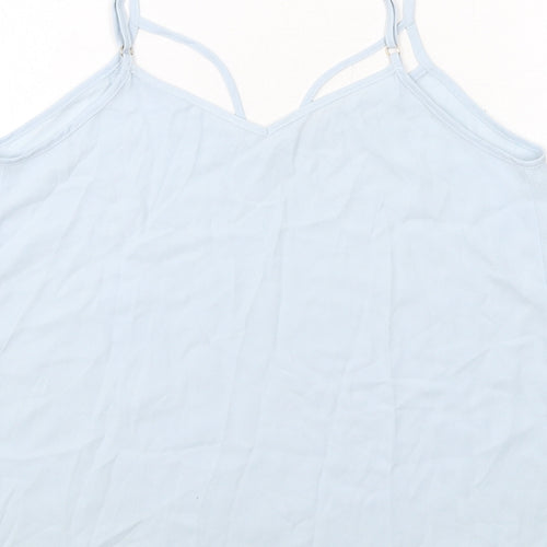River Island Womens Blue Polyester Camisole Tank Size 6 V-Neck