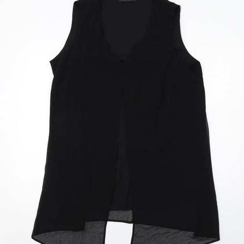 Evans Womens Black Polyester Tunic Blouse Size 18 V-Neck