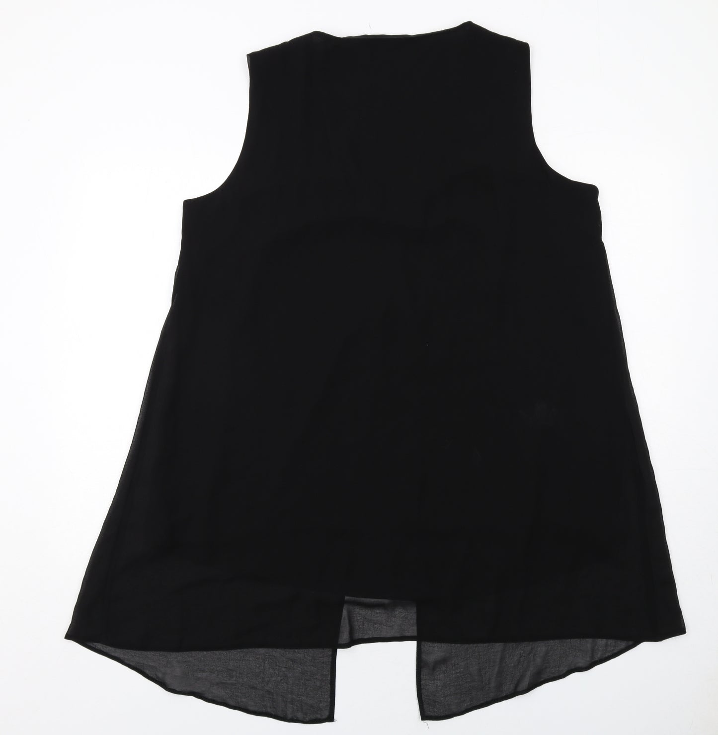 Evans Womens Black Polyester Tunic Blouse Size 18 V-Neck