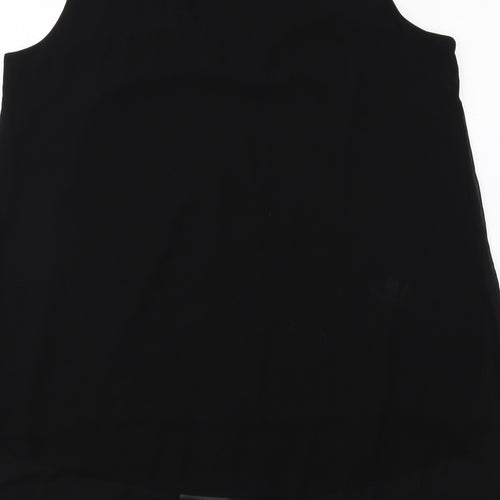 Evans Womens Black Polyester Tunic Blouse Size 18 V-Neck