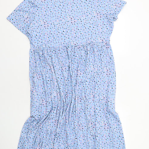 Simply Be Womens Blue Geometric Polyester T-Shirt Dress Size 20 Round Neck Pullover