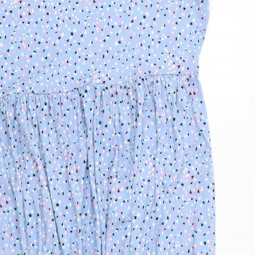 Simply Be Womens Blue Geometric Polyester T-Shirt Dress Size 20 Round Neck Pullover