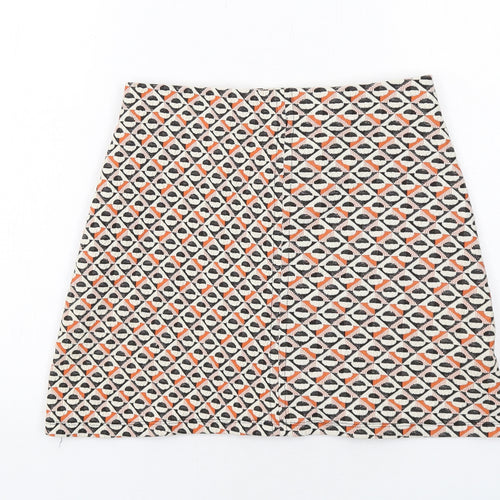 Pull&Bear Womens Multicoloured Geometric Polyester A-Line Skirt Size M
