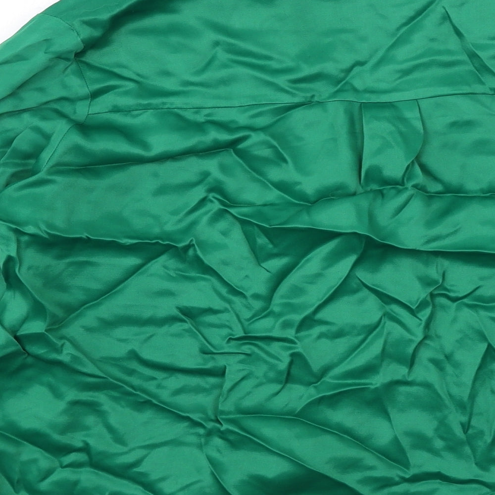 NEXT Womens Green Viscose Basic Blouse Size 16 Collared - Lace Detail