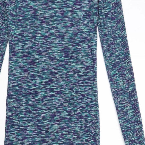 NEXT Womens Blue Cotton Jumper Dress Size 6 Round Neck Pullover
