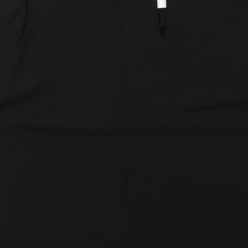 Oasis Womens Black Polyester Basic Blouse Size 14 Boat Neck