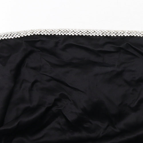 Zara Womens Black Viscose Cropped Blouse Size 2XL Square Neck - Strapless