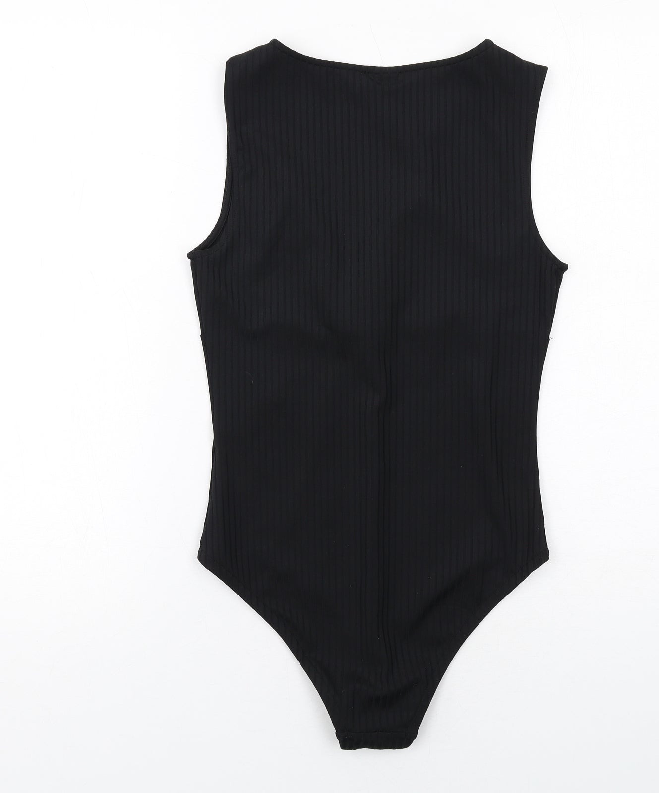 H&M Womens Black Polyester Bodysuit One-Piece Size S Snap