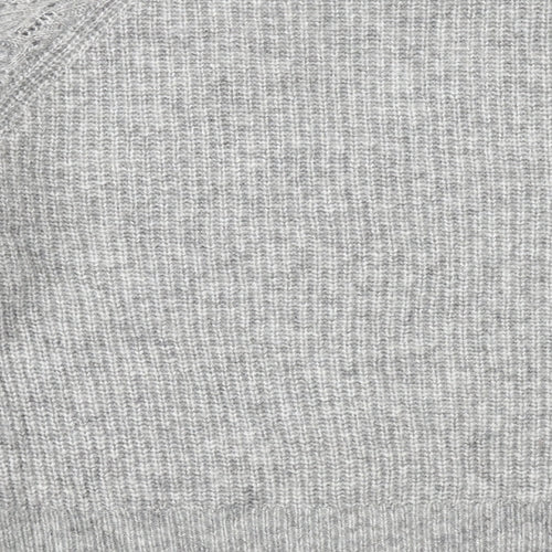Marks and Spencer Womens Grey V-Neck Acrylic Pullover Jumper Size 12