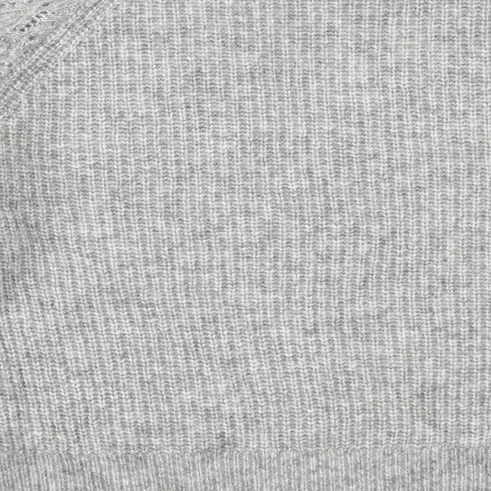 Marks and Spencer Womens Grey V-Neck Acrylic Pullover Jumper Size 12