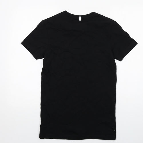 INTENSE Mens Black Cotton T-Shirt Size S Crew Neck