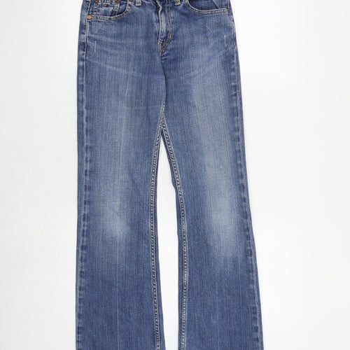 Tommy Hilfiger Womens Blue Cotton Bootcut Jeans Size S Regular Zip - Distressed Hems