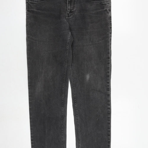 NEXT Mens Grey Cotton Straight Jeans Size 32 in Regular Zip