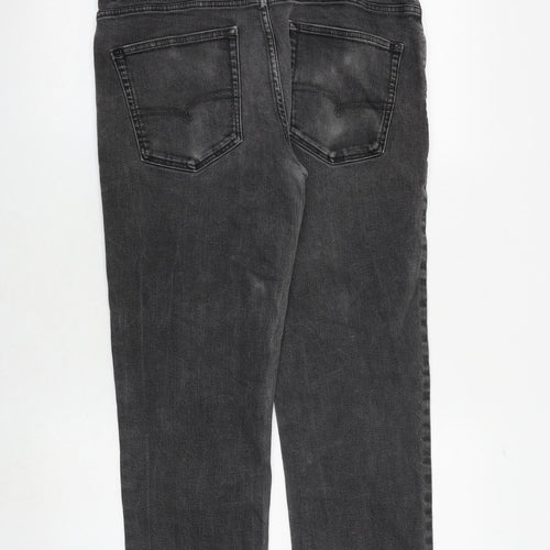 NEXT Mens Grey Cotton Straight Jeans Size 32 in Regular Zip