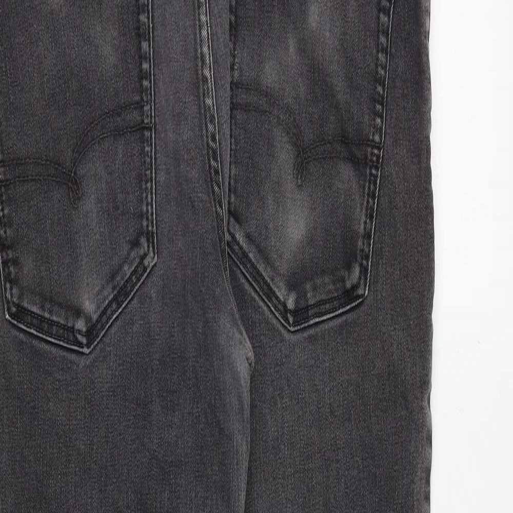 NEXT Mens Grey Cotton Straight Jeans Size 32 in Regular Zip