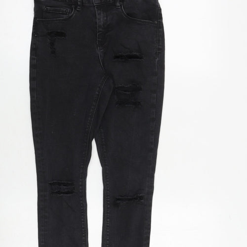 ASOS Womens Black Cotton Skinny Jeans Size 26 in Regular Zip