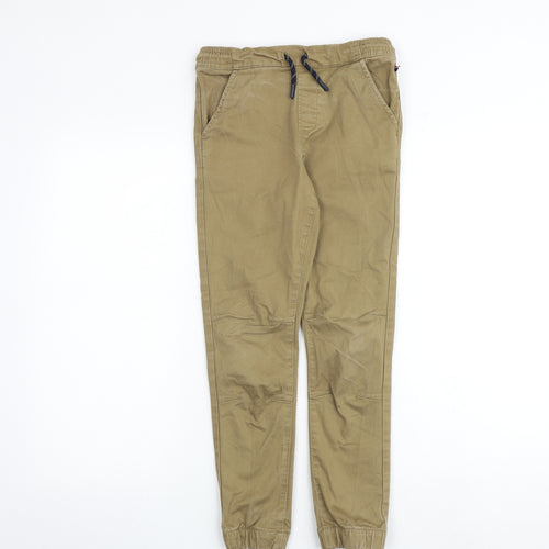 US Polo Assn. Boys Brown Cotton Jogger Trousers Size 9-10 Years Regular Drawstring