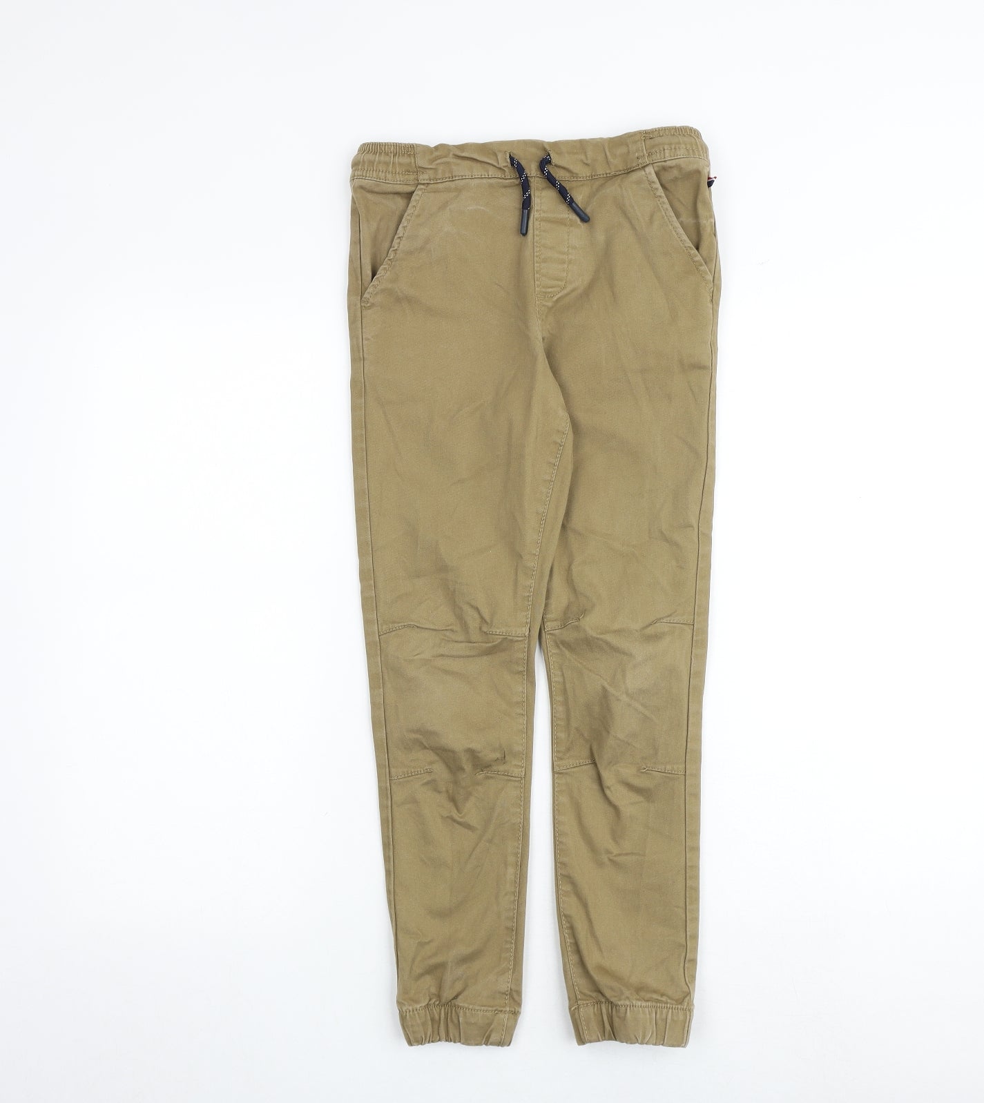 US Polo Assn. Boys Brown Cotton Jogger Trousers Size 9-10 Years Regular Drawstring