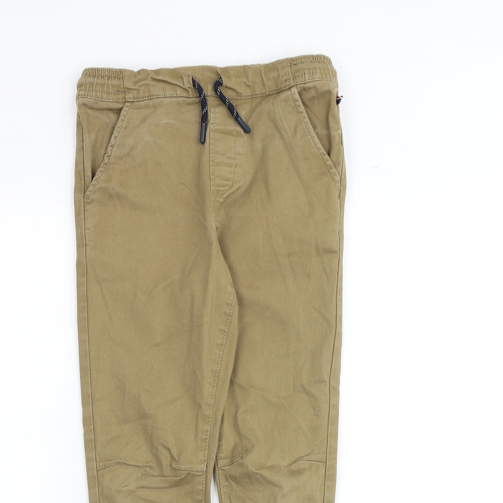 US Polo Assn. Boys Brown Cotton Jogger Trousers Size 9-10 Years Regular Drawstring