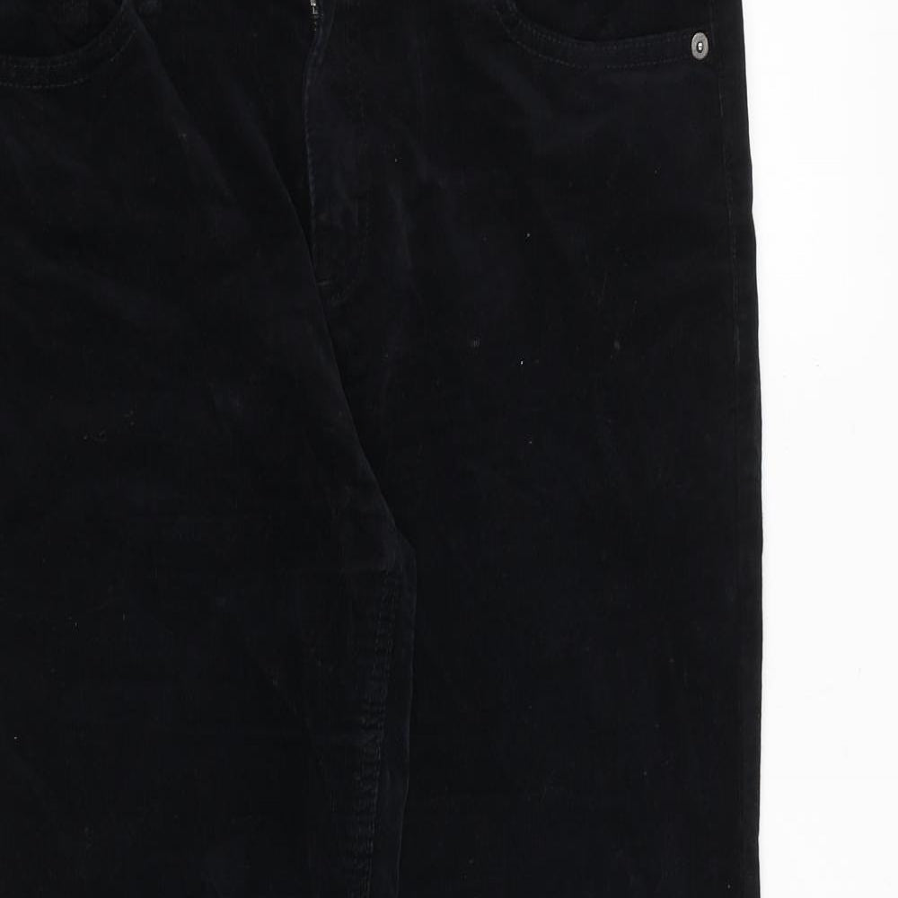 Joe Fresh Womens Black Cotton Trousers Size 29 in Regular Zip